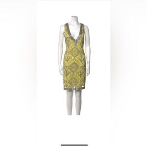 Elegant Yellow and Silver Embellished Dress